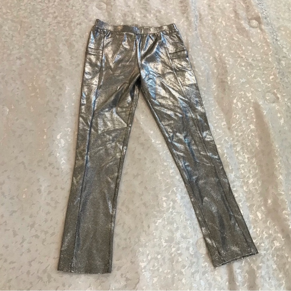 NWT Peek Girls Metallic Silver Straight-Leg Jeans Size 12